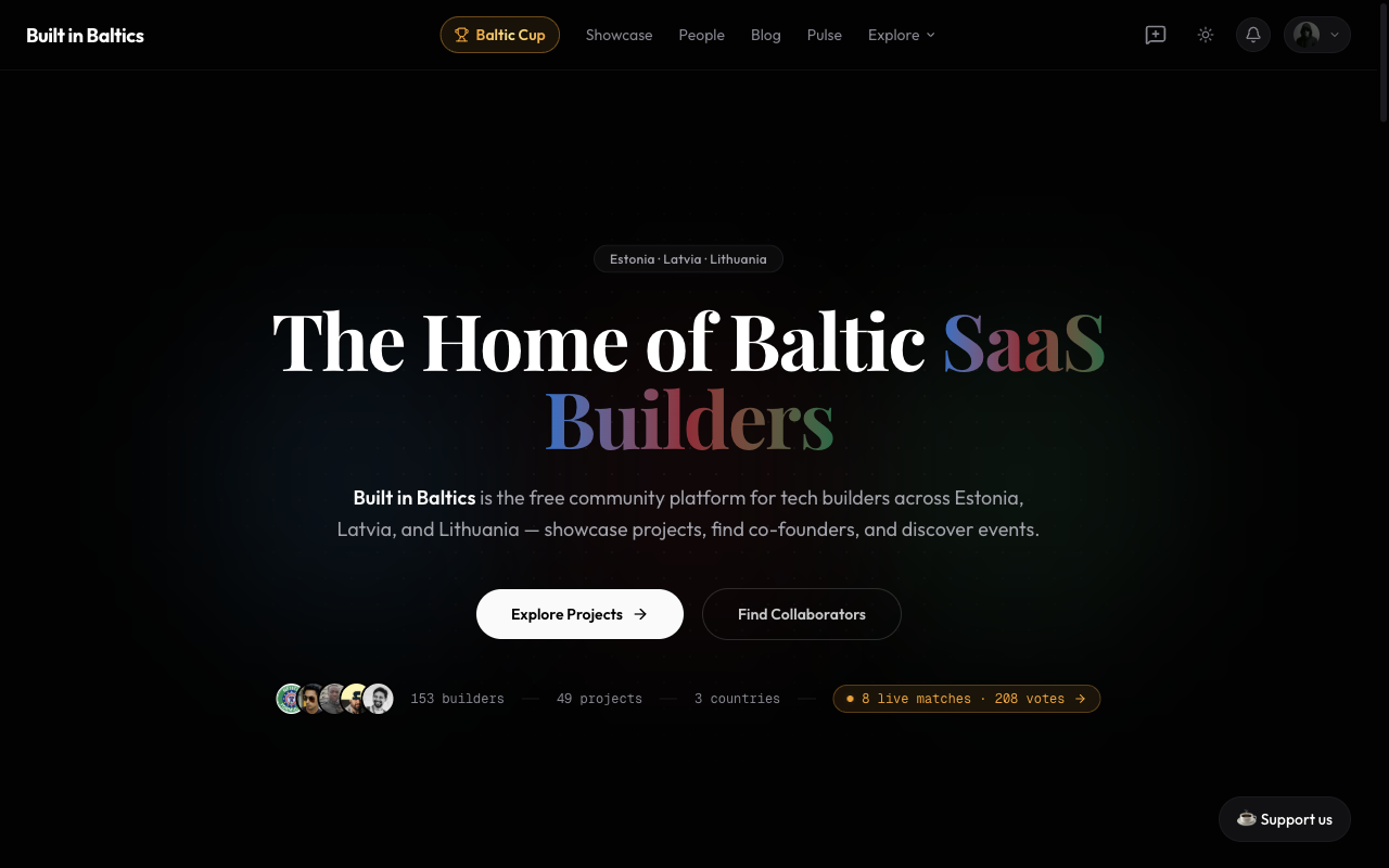 Built in Baltics — a community platform for Baltic tech builders